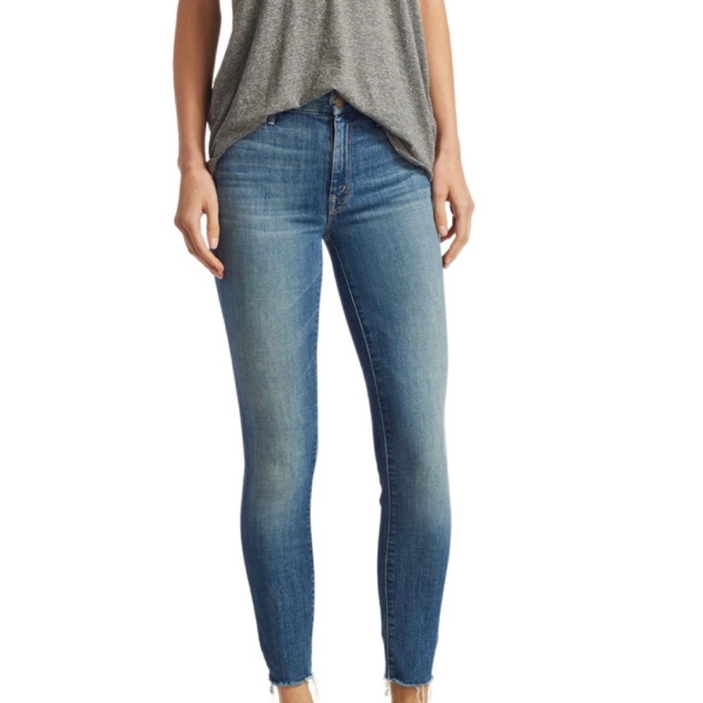 MOTHER High Waisted Looked Ankle Fray